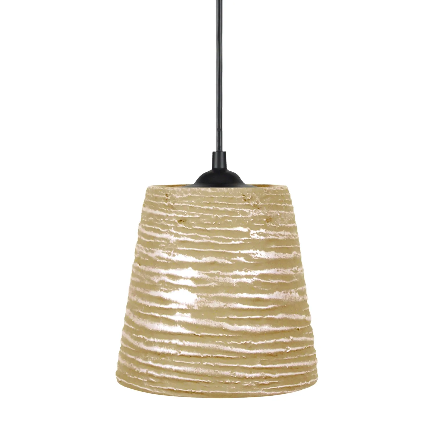 Tosel Lamas sospensione ceramica bianca conica E27