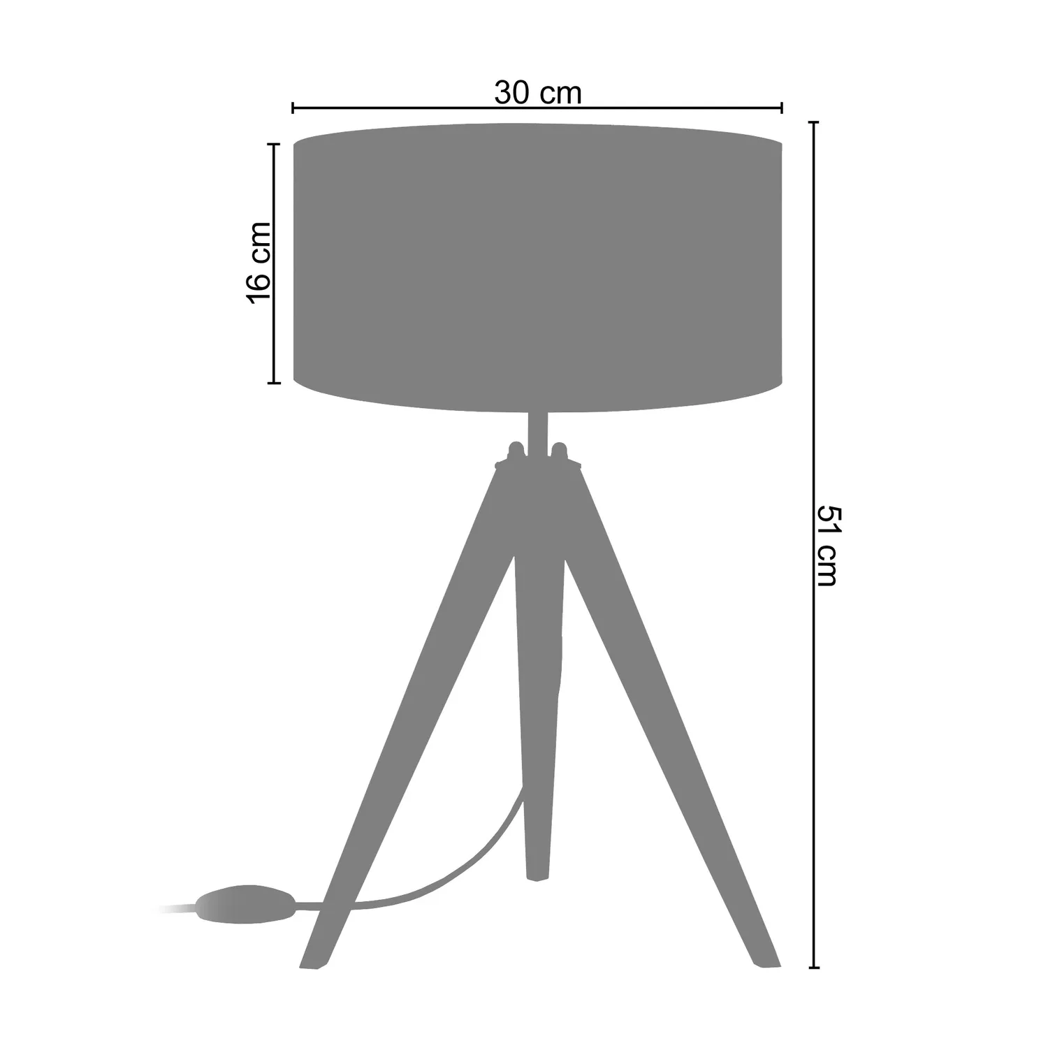Tosel Calicut lampada tavolo treppiede 30x51