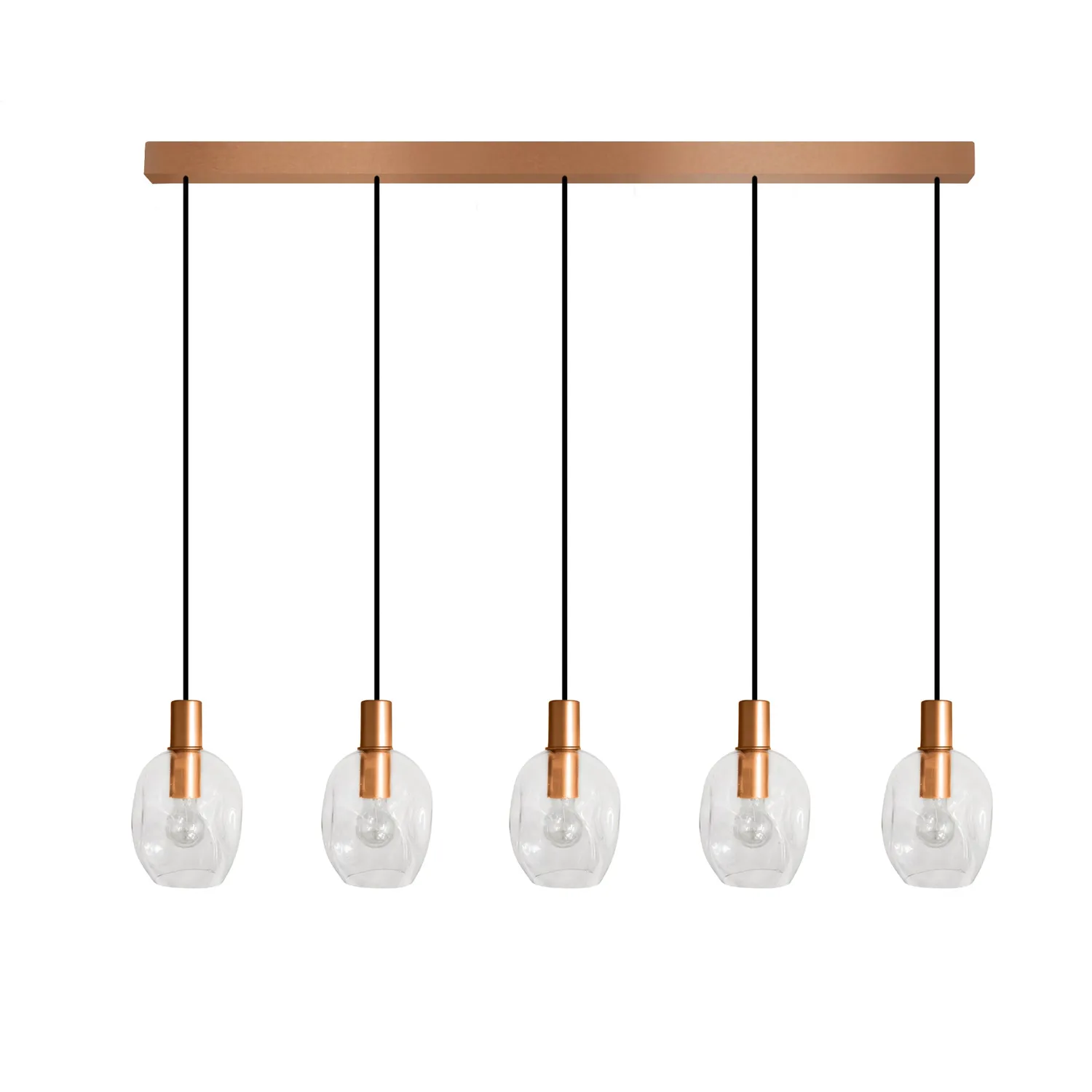 Tosel Vingolf Lampadario Rame Vetro 5 Luci E27