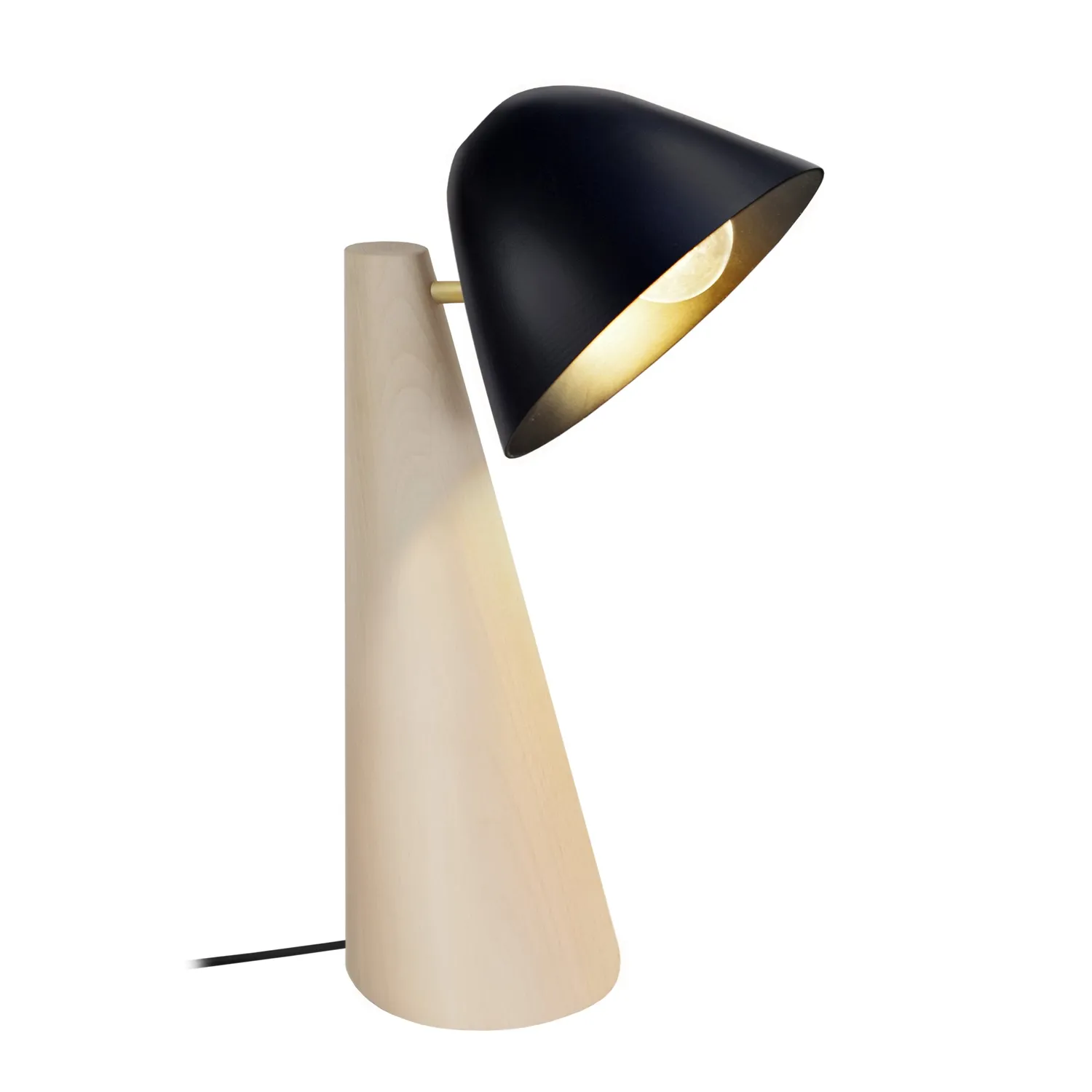 Tosel Nella Lampada da Tavolo Cono 25x42cm Nera Legno