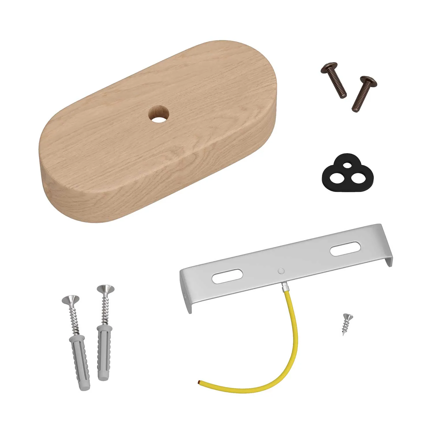 Creative Cables Rosone Ovale Legno Neutro singolo naturale
