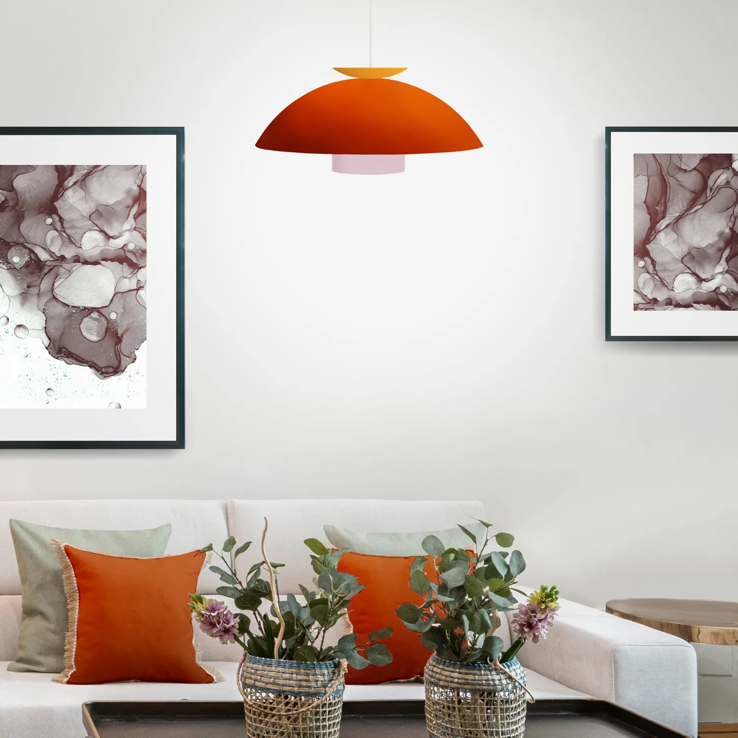 Tosel Maja lampada a sospensione arancione 29x100 cm metallo