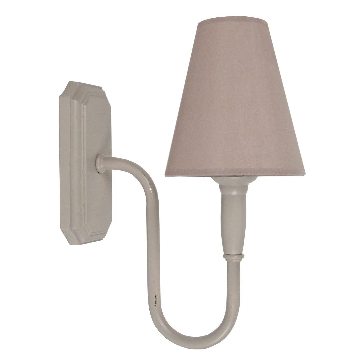 Tosel Calais Applique Parete Legno Bianca 22x18 cm E14