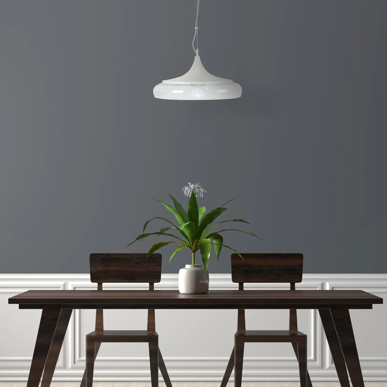 Tosel Divinity lampada a sospensione 41x100 cm nero-opale vetro