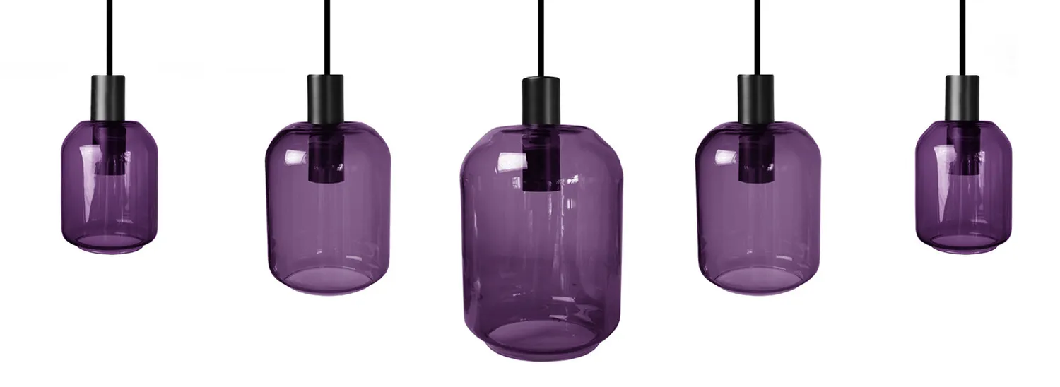 Tosel Svalbard Small lampadario barra nero trasparente
