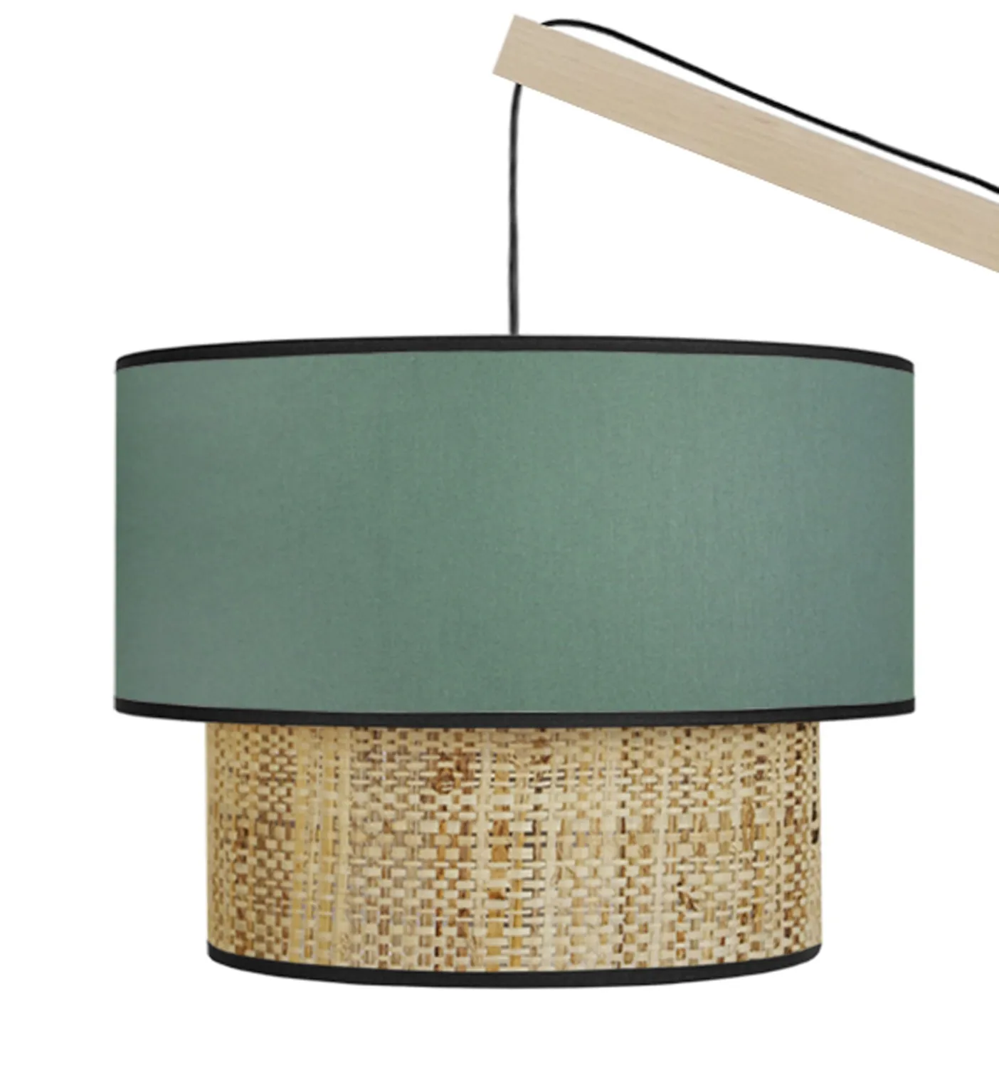 Tosel Cochin P piantana arco legno naturale verde petrolio 40x190cm