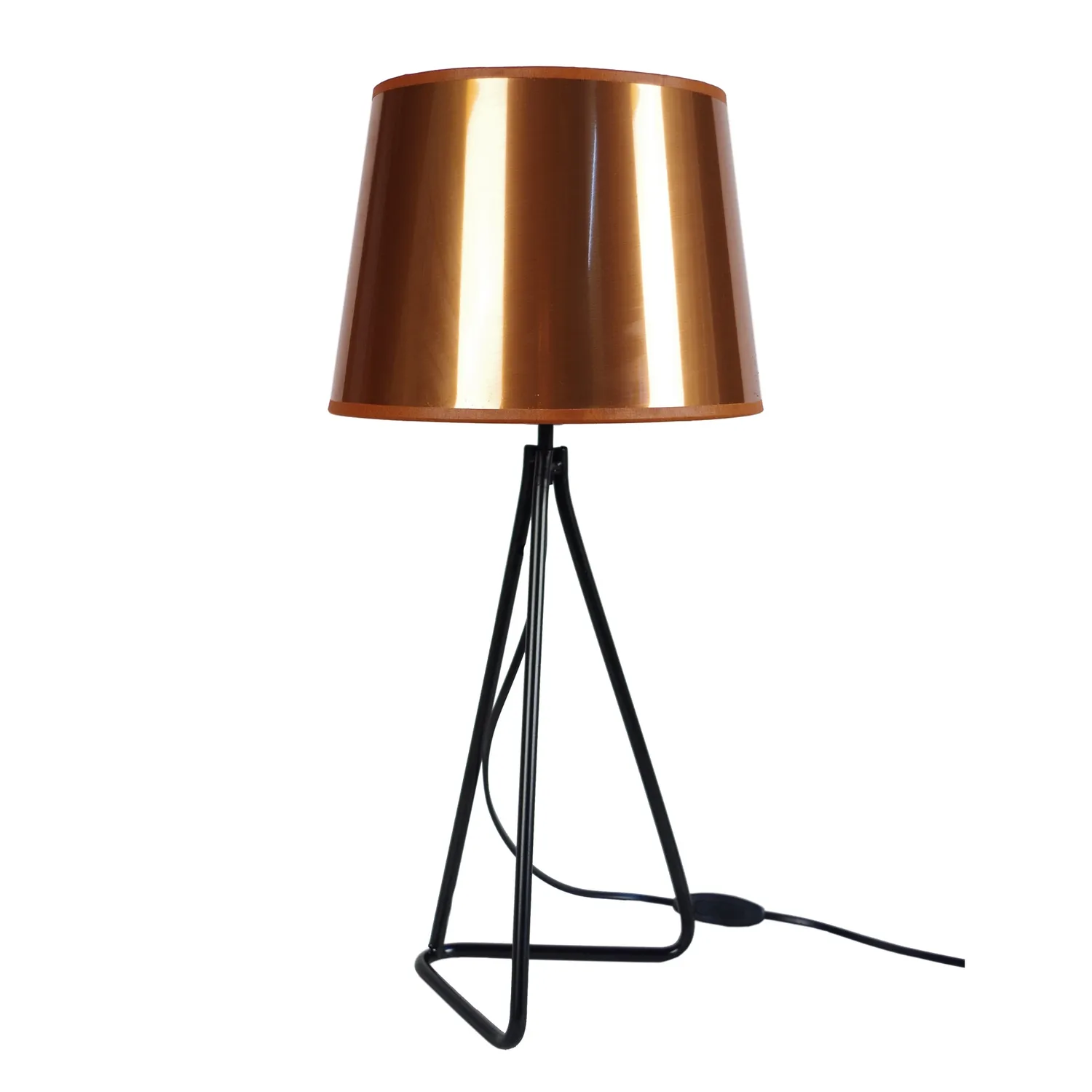 Tosel Pied Triangle lampada da tavolo nero-rame 30x54 cm