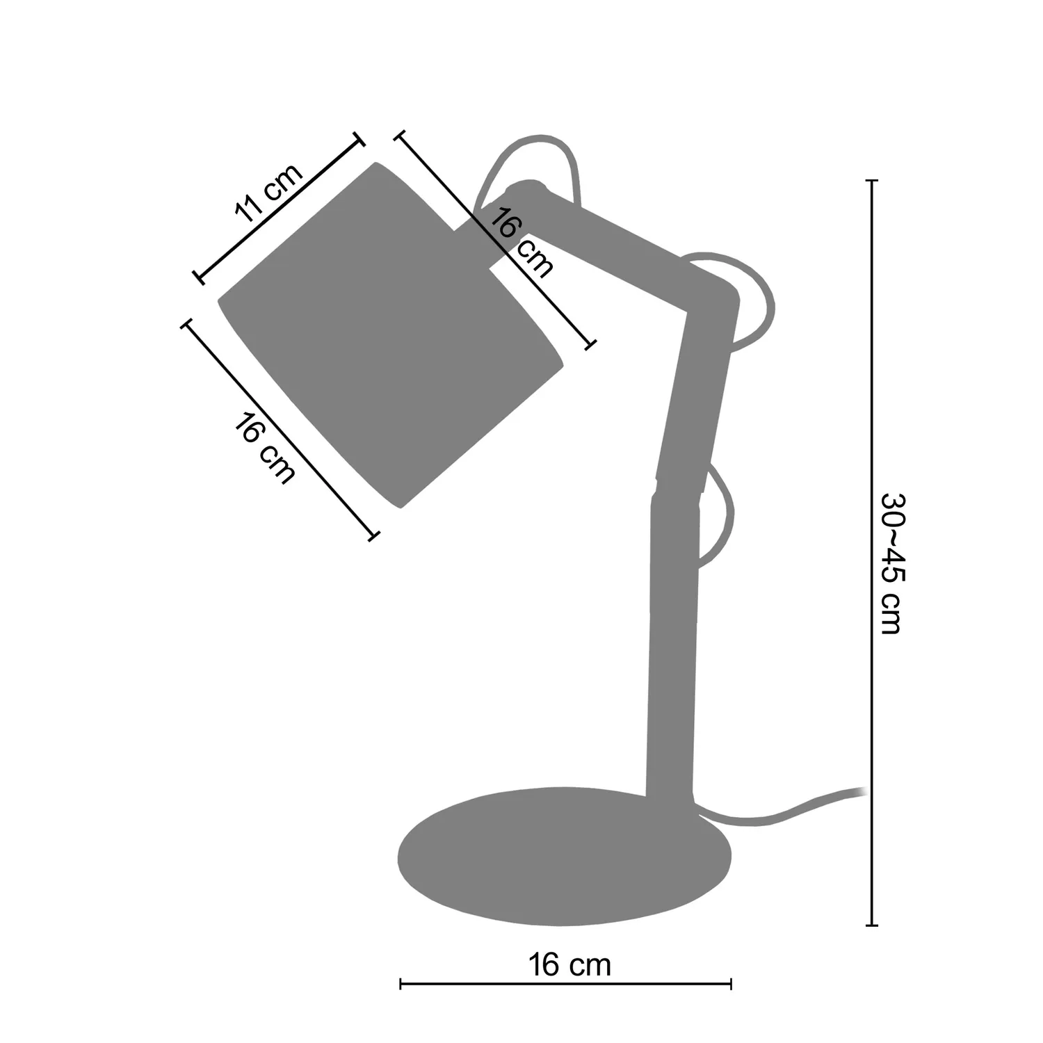 Tosel Freki lampada tavolo snodabile naturale ecrù 45 cm