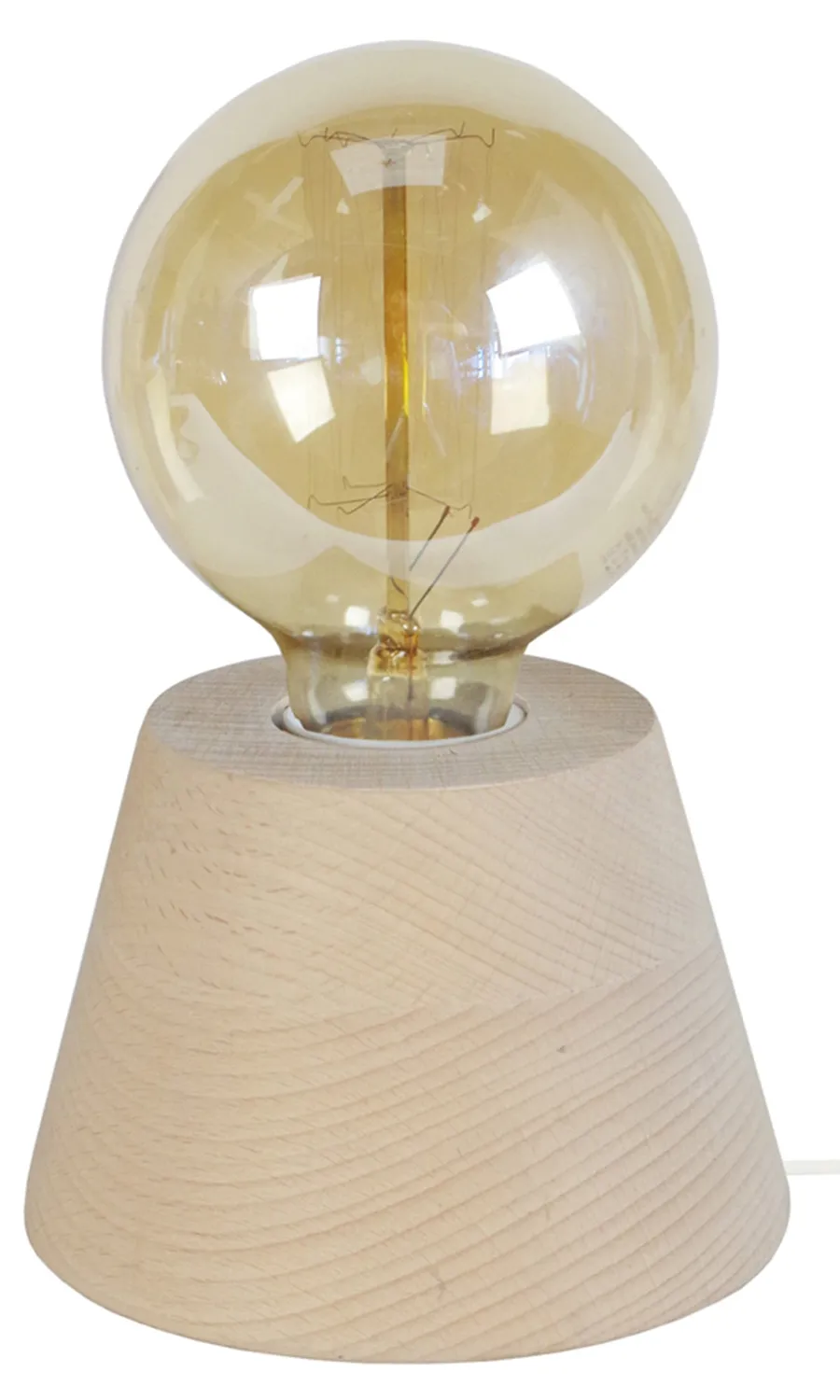 Tosel Bois Cone lampada da tavolo legno 11x18,5 cm naturale