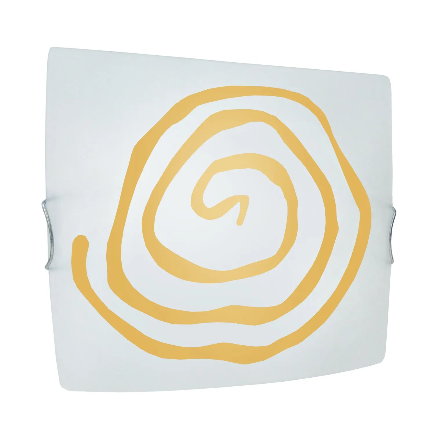 Tosel Mae Vagues plafoniera quadrata ambra 30 cm vetro