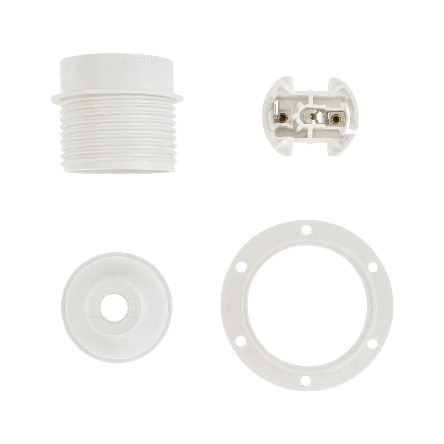 Creative Cables portalampada E27 bianco termoplastica con ghiera