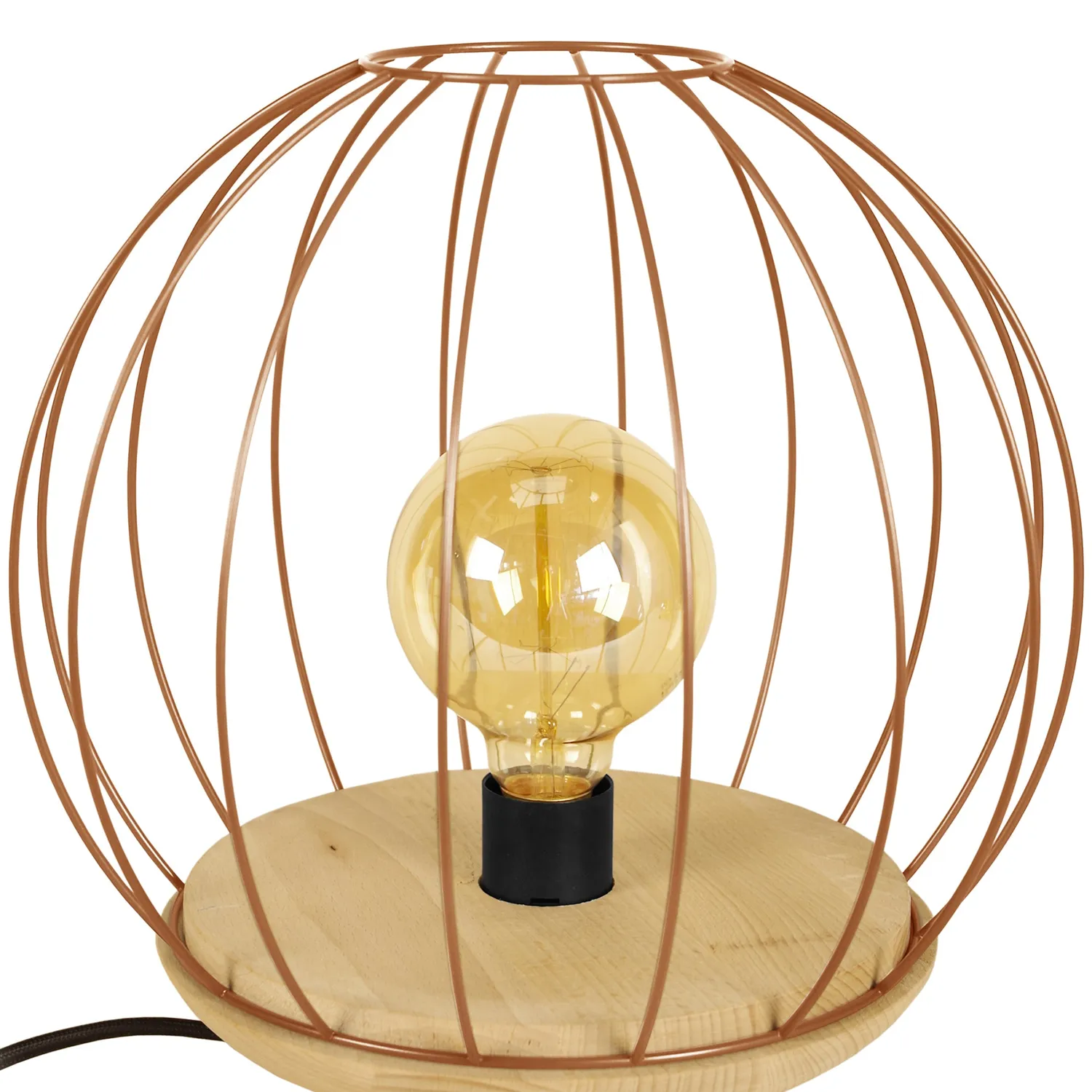 Tosel Pacentro lampada tavolo legno 30 cm bianca E27