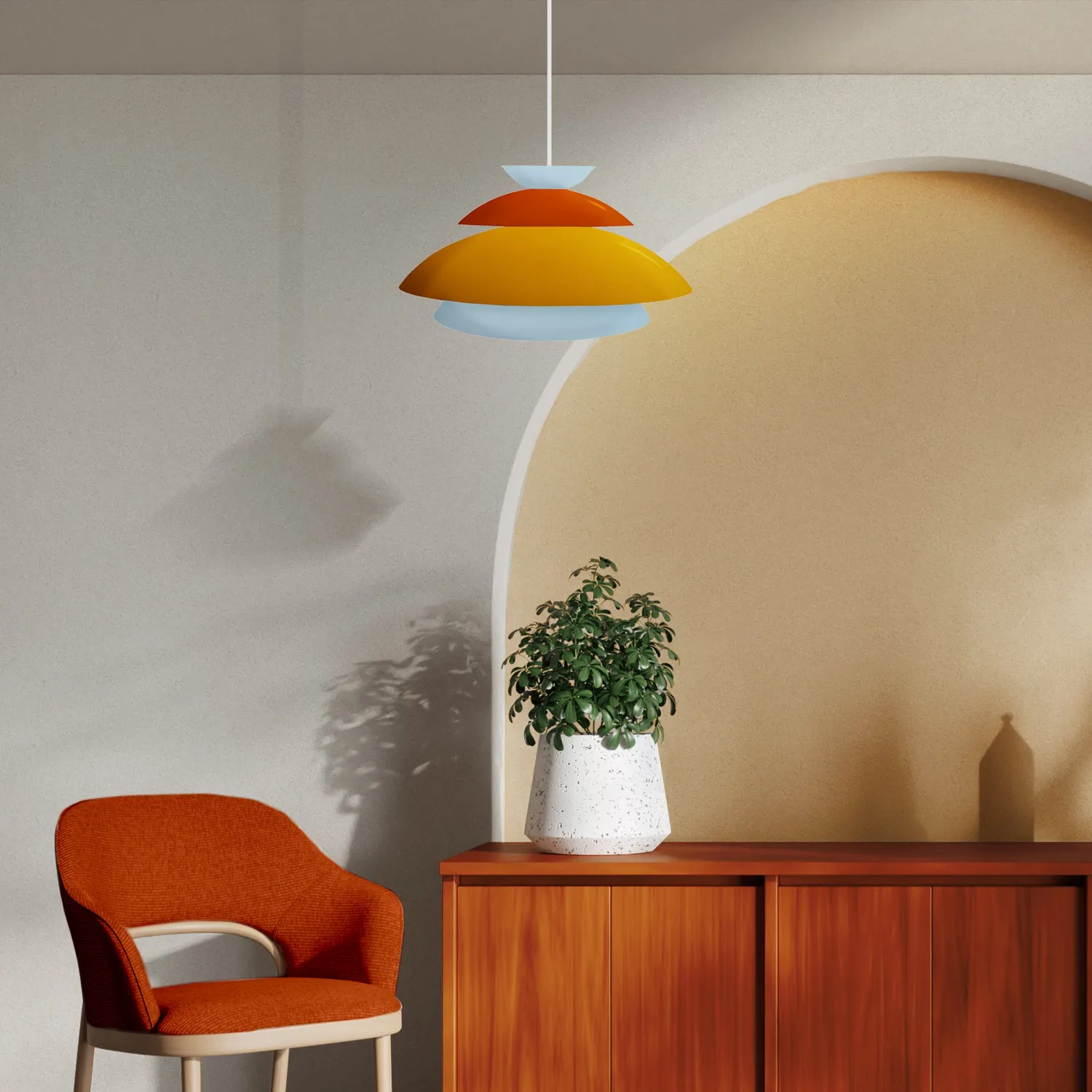 Tosel Frida sospensione a cupola arancione D40