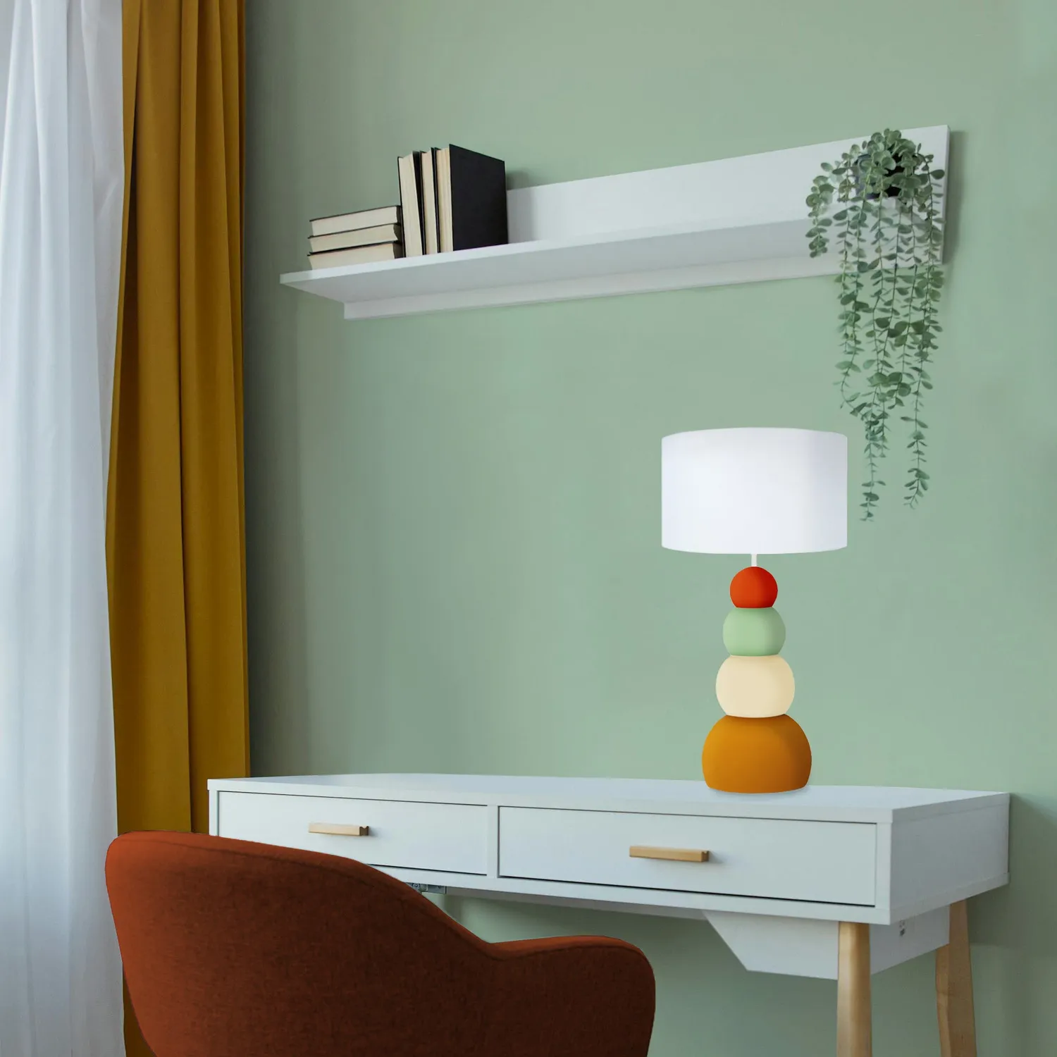 Tosel Milla lampada da tavolo colonna 25x36,5 cm arancione