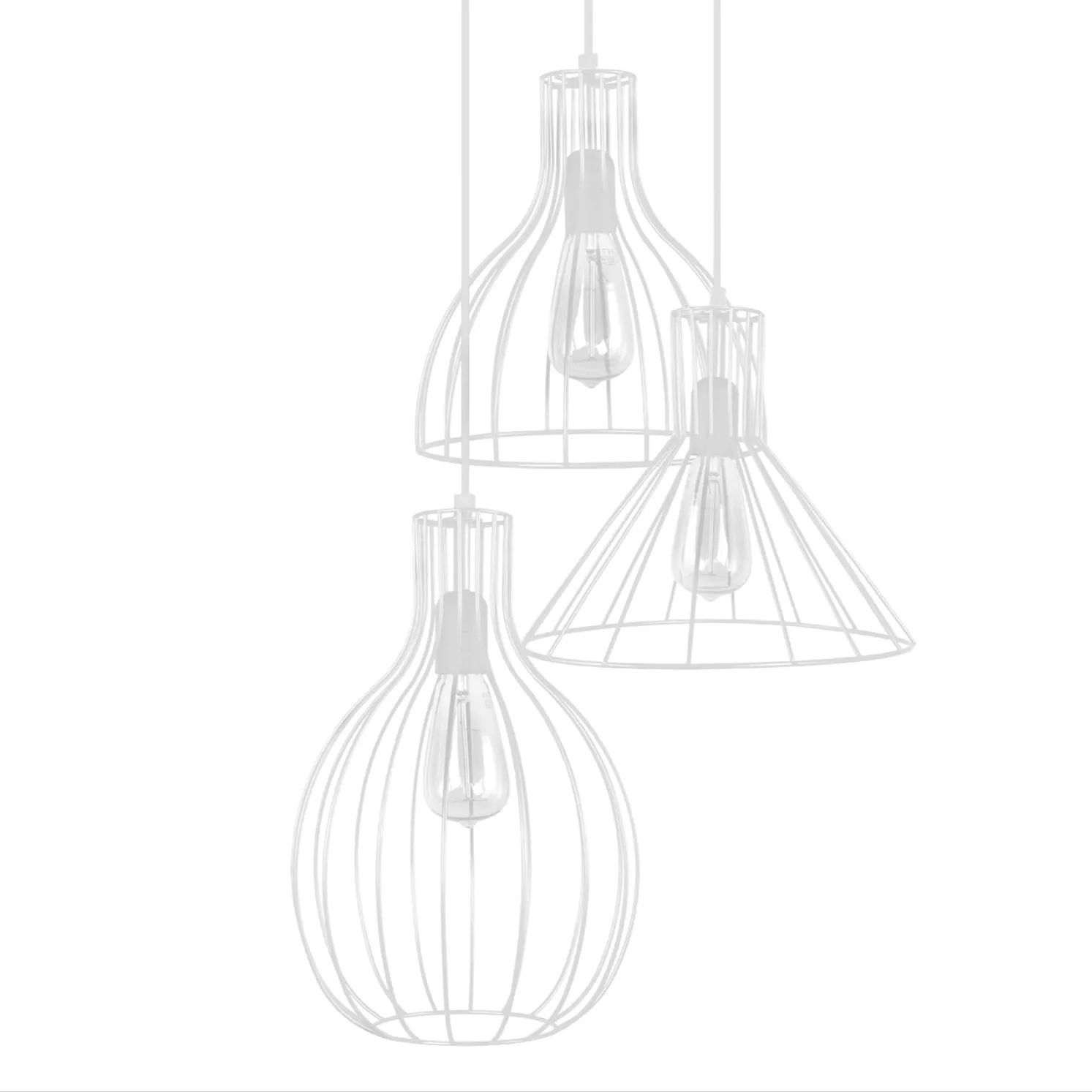 Tosel RUGBY POIRE CONE lampadario metallo nero 40x90 cm