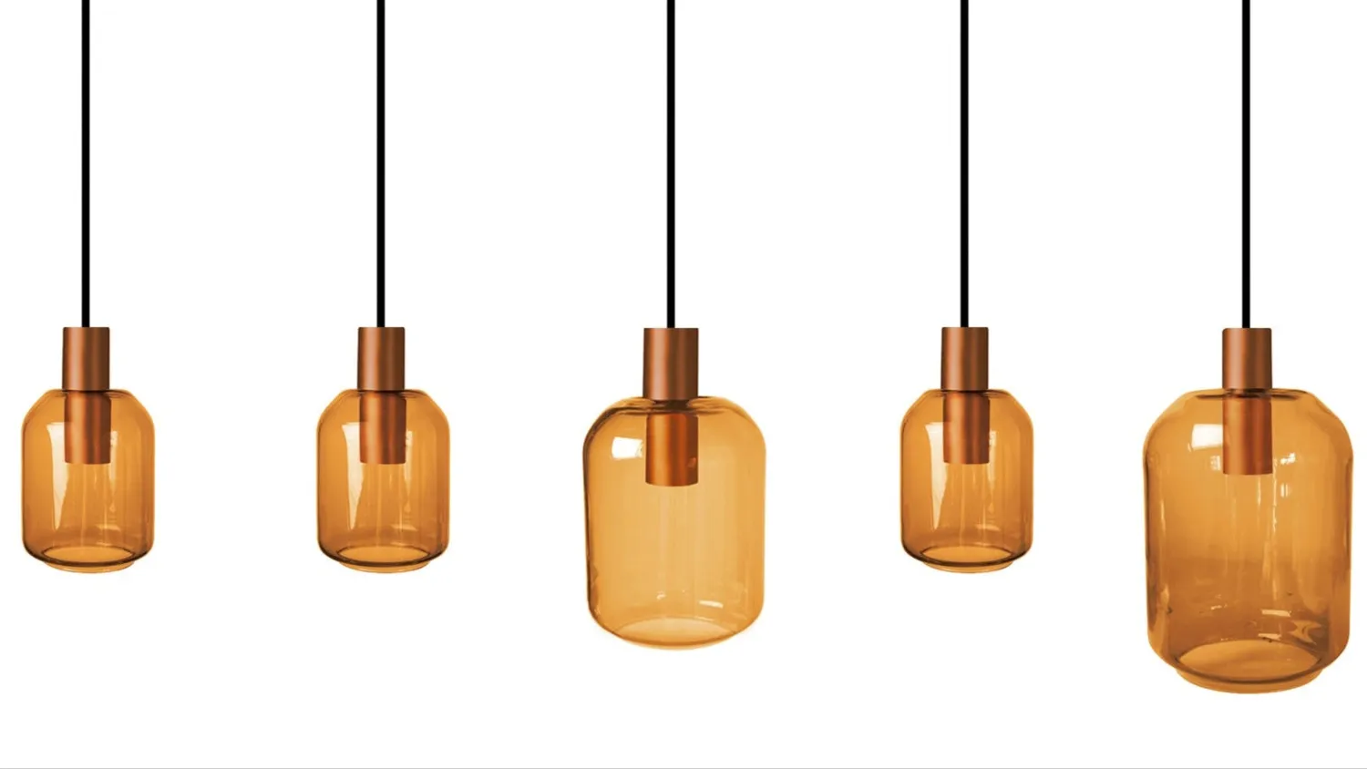 Tosel Svalbard Small lampadario rame trasparente 5 luci
