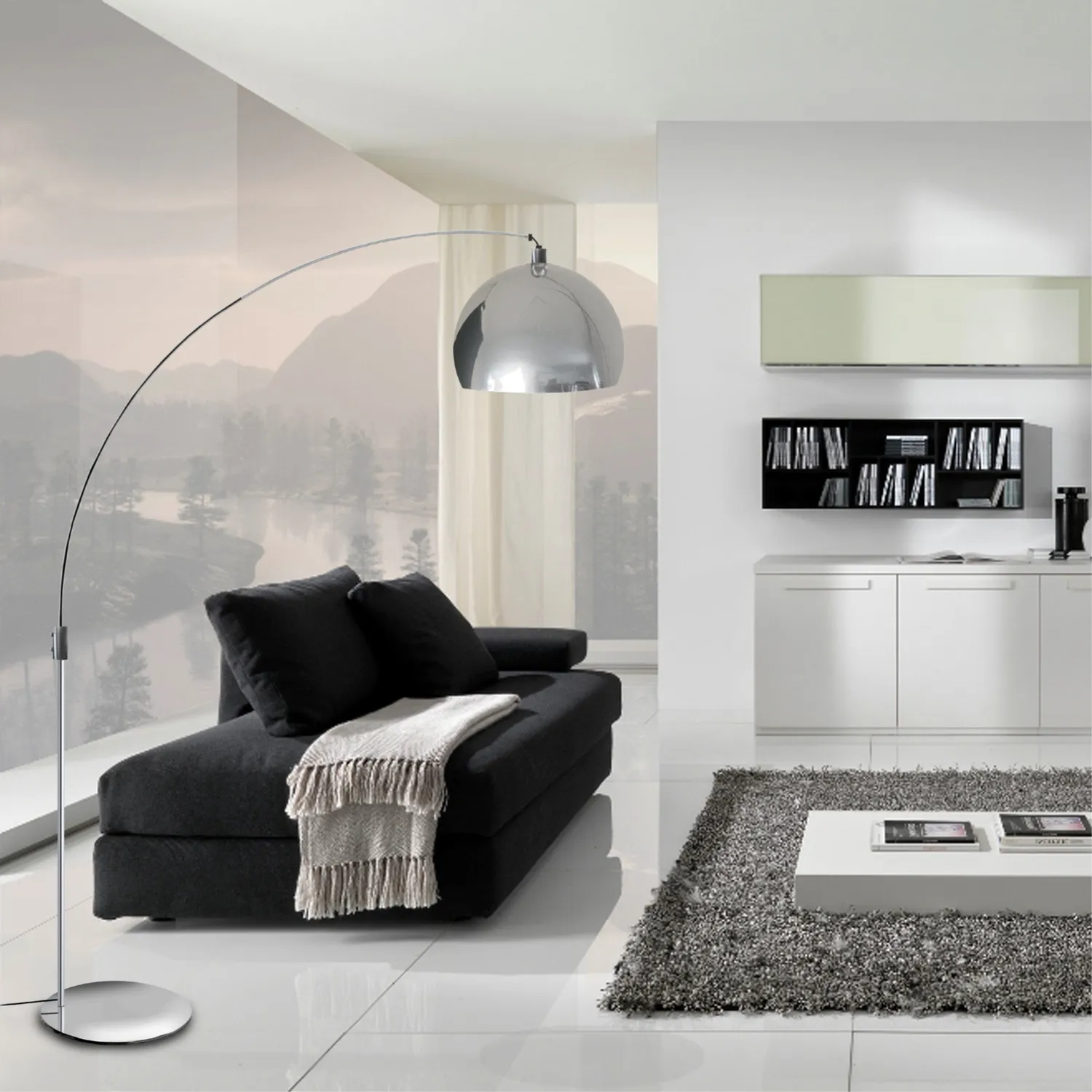 Tosel Hamilton piantana arco cromo E27 200 cm