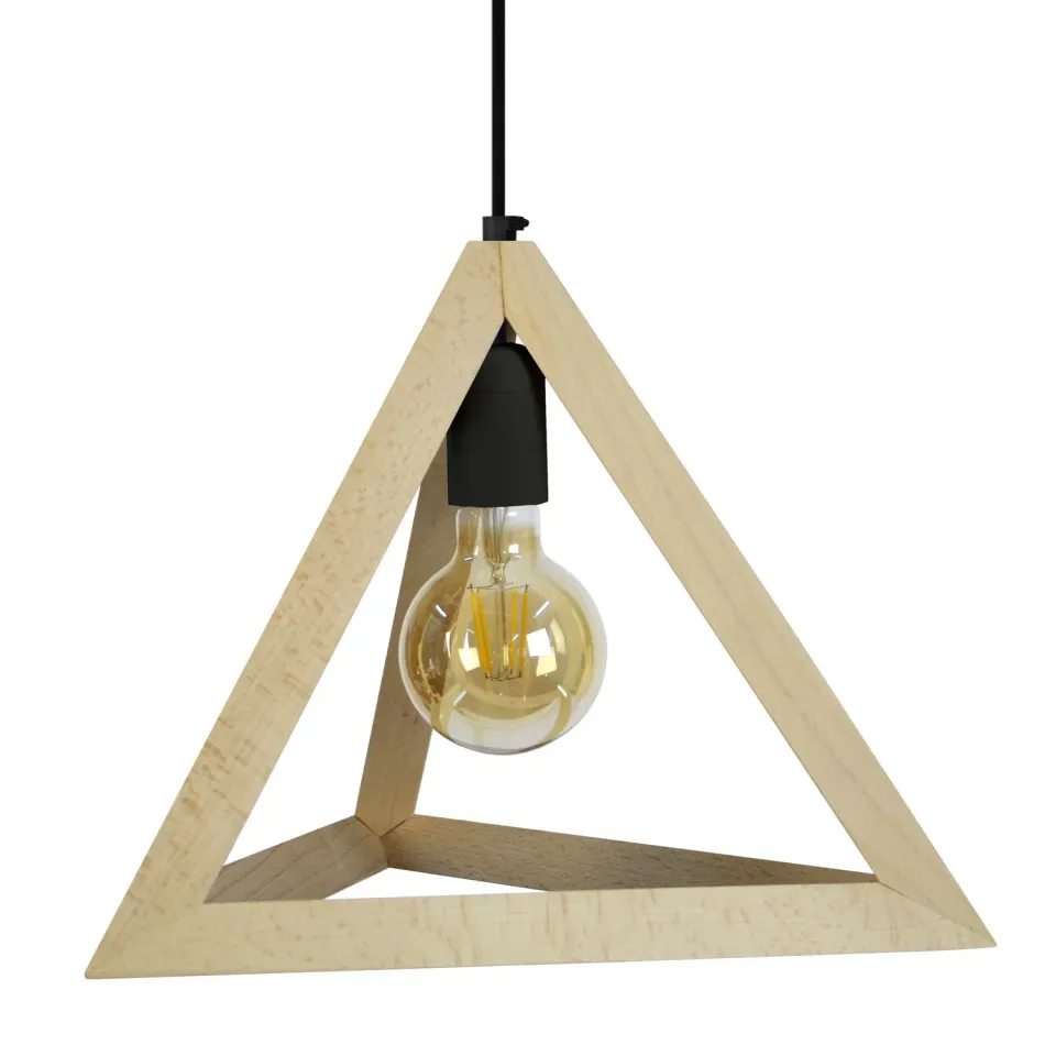 Tosel Tetraedre Sospensione 35x100 cm Naturale Legno