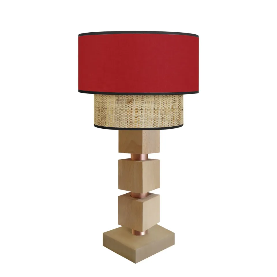 Tosel Siracusa Lampada Comodino Cubo Rosso E27