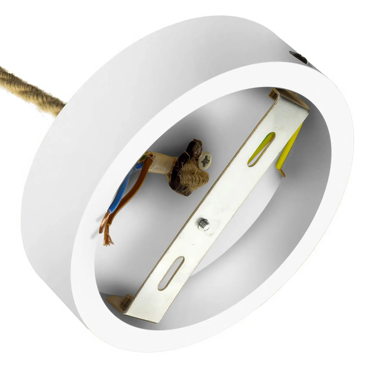 Creative Cables Rosone Soffitto Legno Bianco 120mm E27