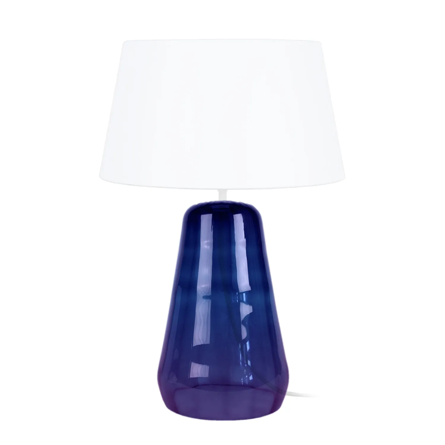 Tosel Reflectit bicono vetro lampada da tavolo 48 cm bianco