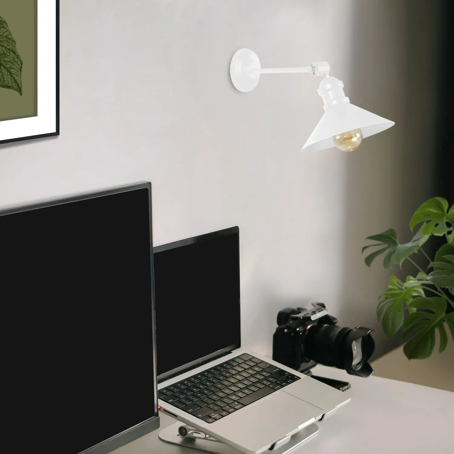 Tosel Oldham A applique snodata nera 30cm E27