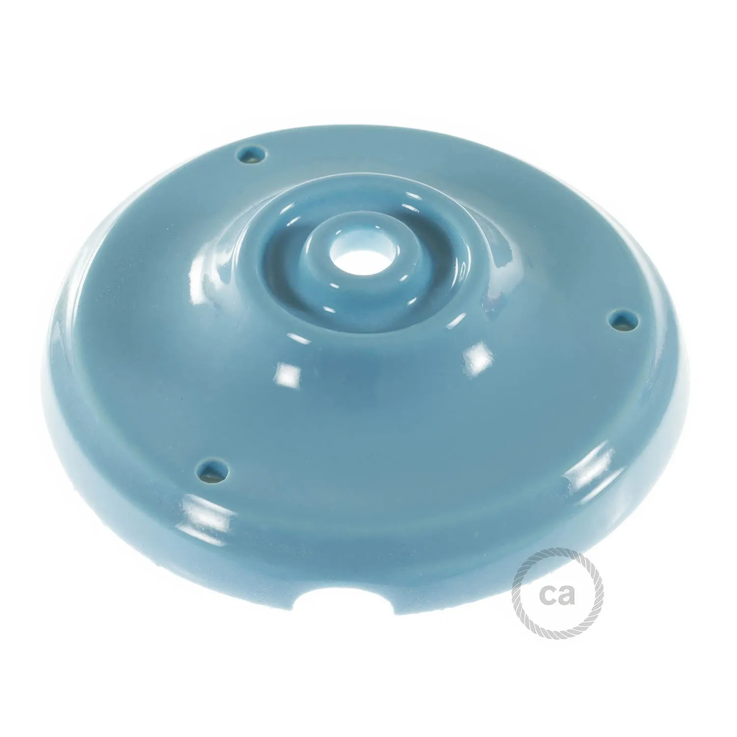 Creative Cables rosone soffitto porcellana azzurro 10,5 cm