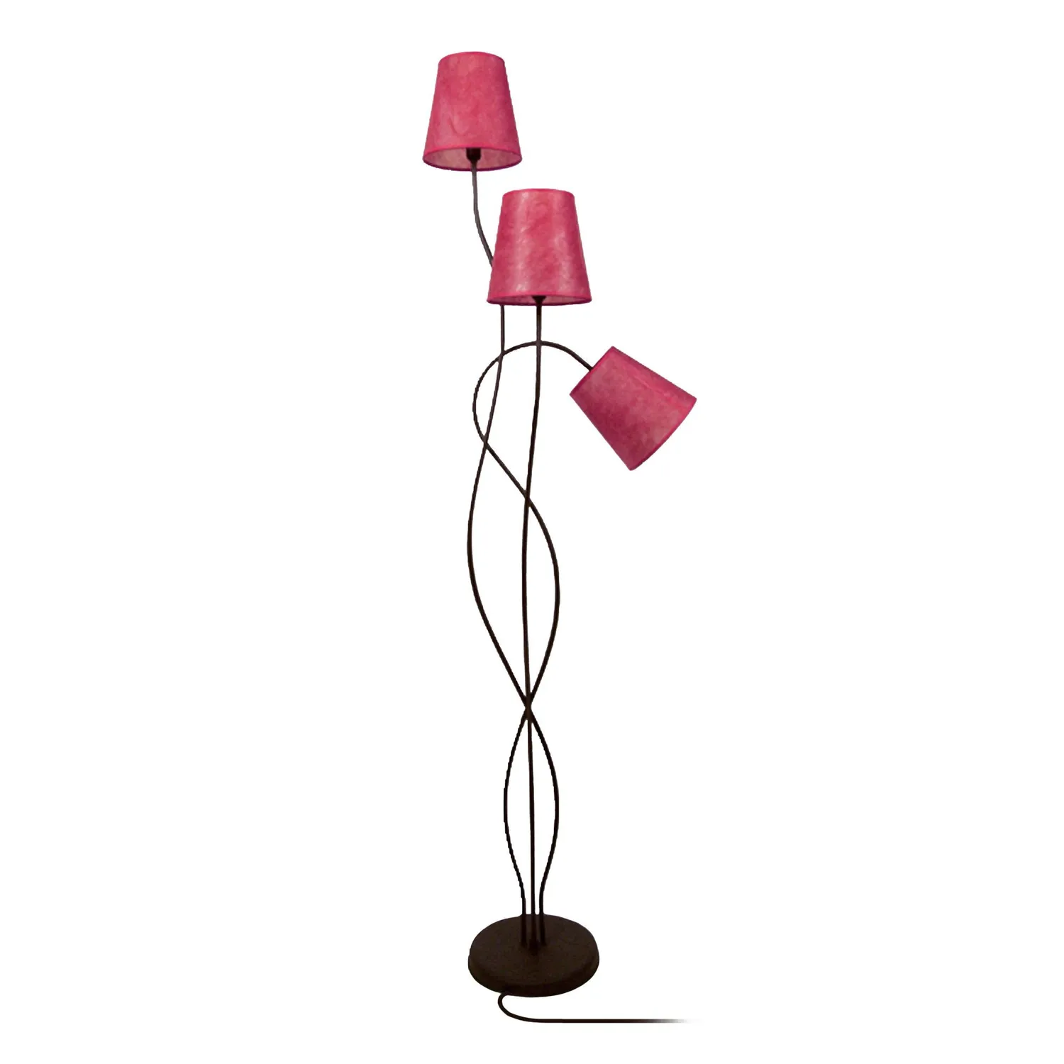 Tosel Nice piantana metallo 3 luci marrone E14
