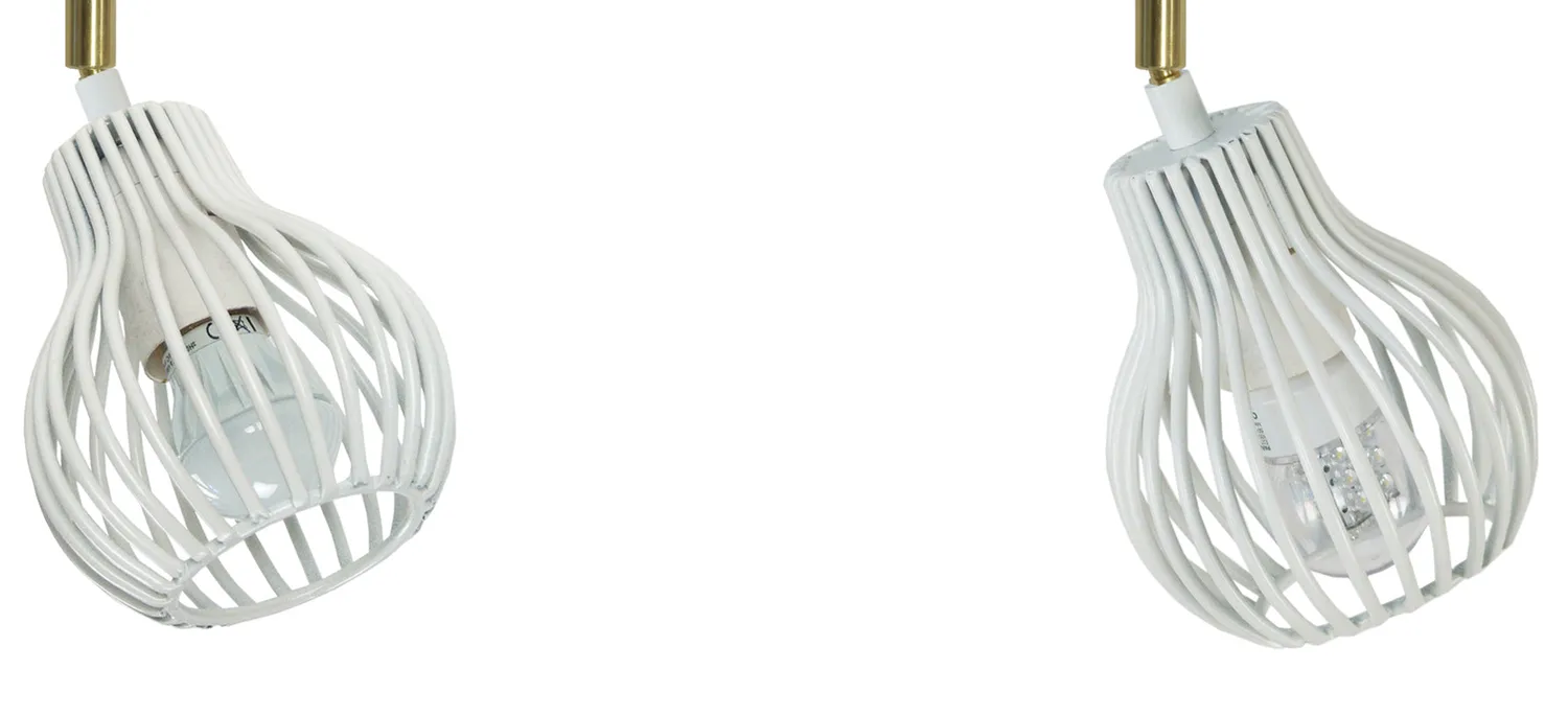 Tosel Rugby spot 2 luci 24x20 cm bianco avorio metallo