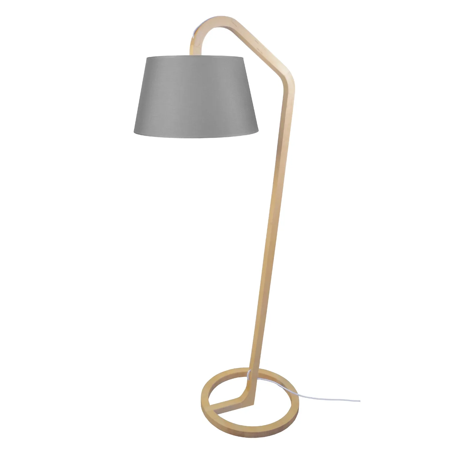 Tosel Mokuzai piantana arco legno naturale bianco E27