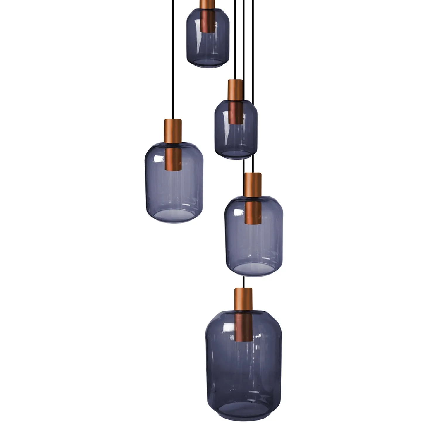 Tosel Svalbard Small lampadario 5 luci rame trasparente