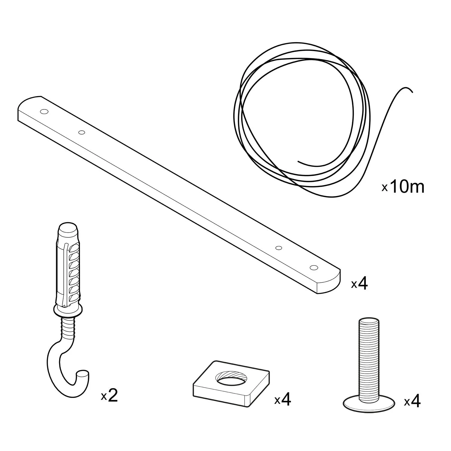 Creative Cables Zigh-Zagh supporto soffitto legno regolabile