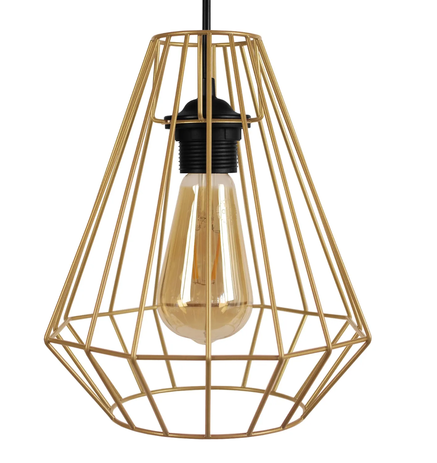 Tosel Diamond A sospensione metallo conica nera 20x100cm