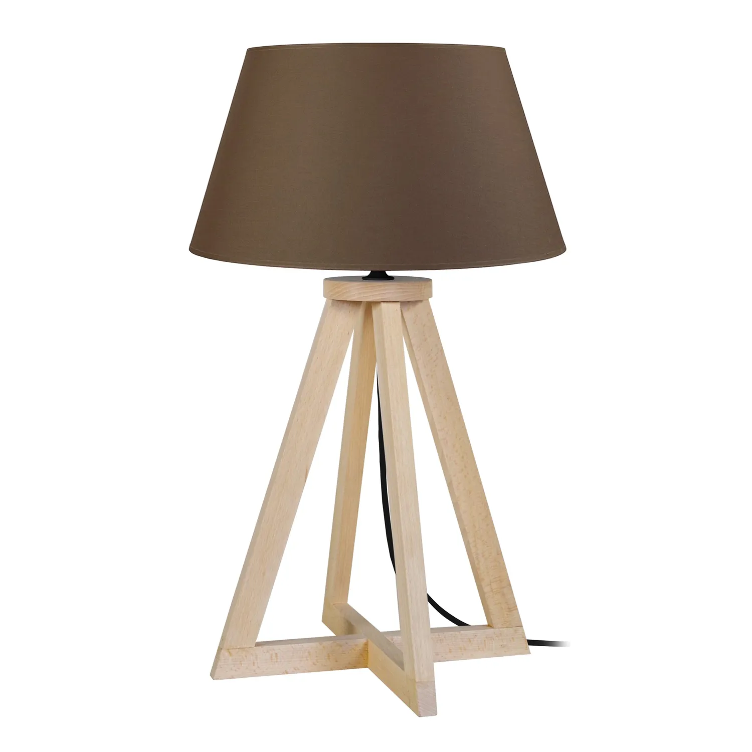 Tosel Skara lampada tavolo legno naturale bianco