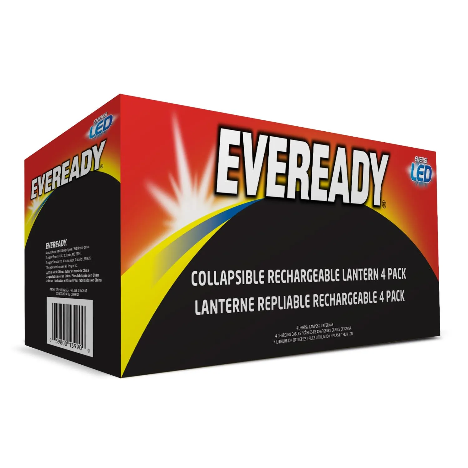 Eveready lanterna LED campeggio pieghevole 4 pezzi 300 lumen