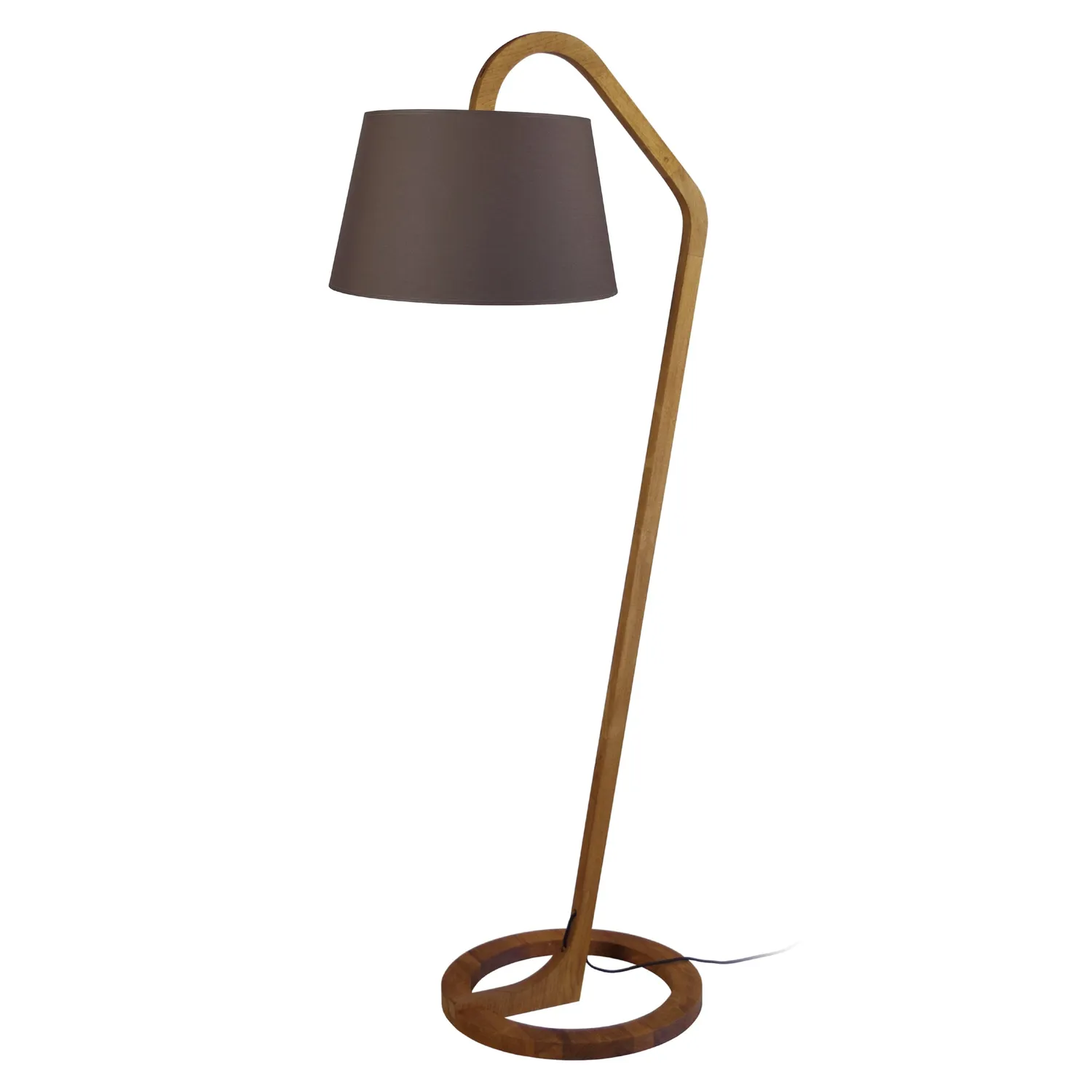 Tosel Mokuzai piantana arco legno naturale bianco E27