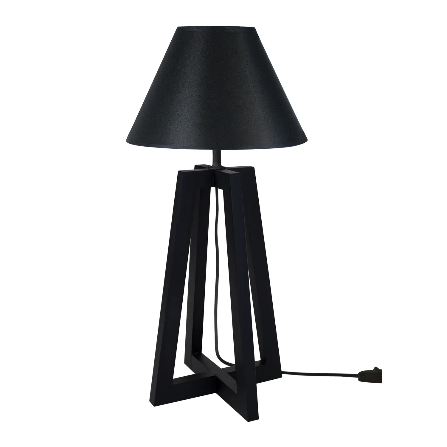 Tosel Lot Lampada da Tavolo Nera 30x50cm E27