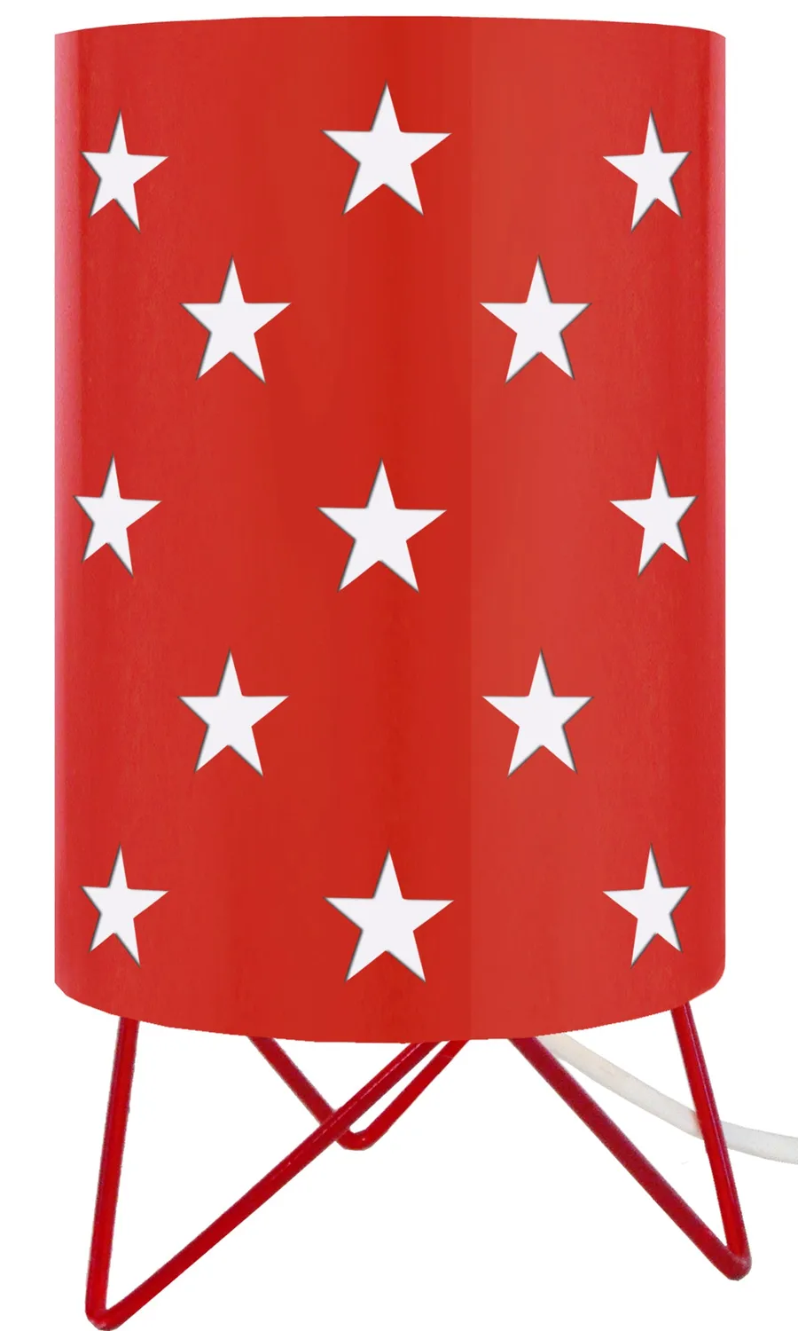 Tosel Etoiles lampada da tavolo treppiede rossa 16x27cm E27
