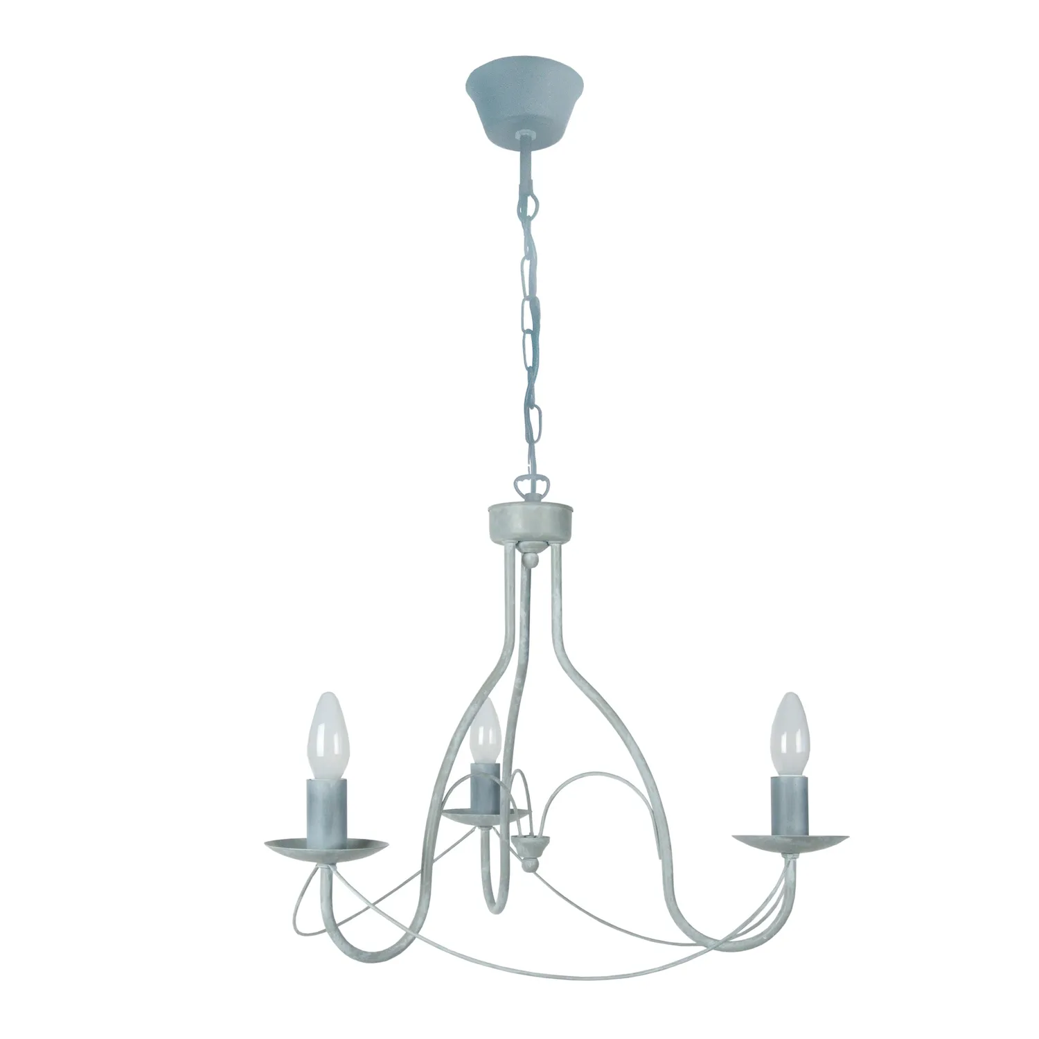 Tosel Provençale lampadario metallo grigio 58x80cm 3 fiamme