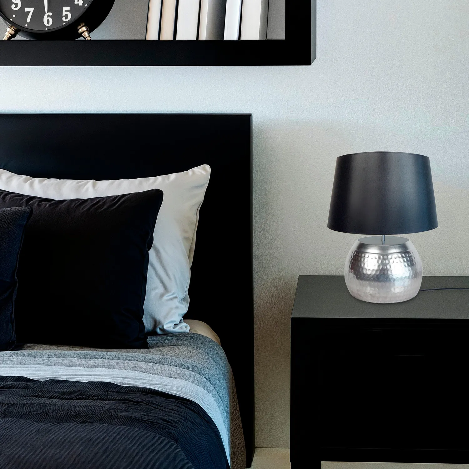 Tosel Mumbai lampada tavolo cromo ecrù 50x60 sfera