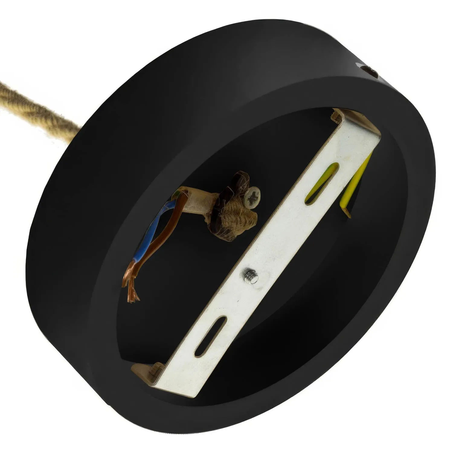 Creative Cables Rosone Legno Nero Ø 120 mm per Sospensione