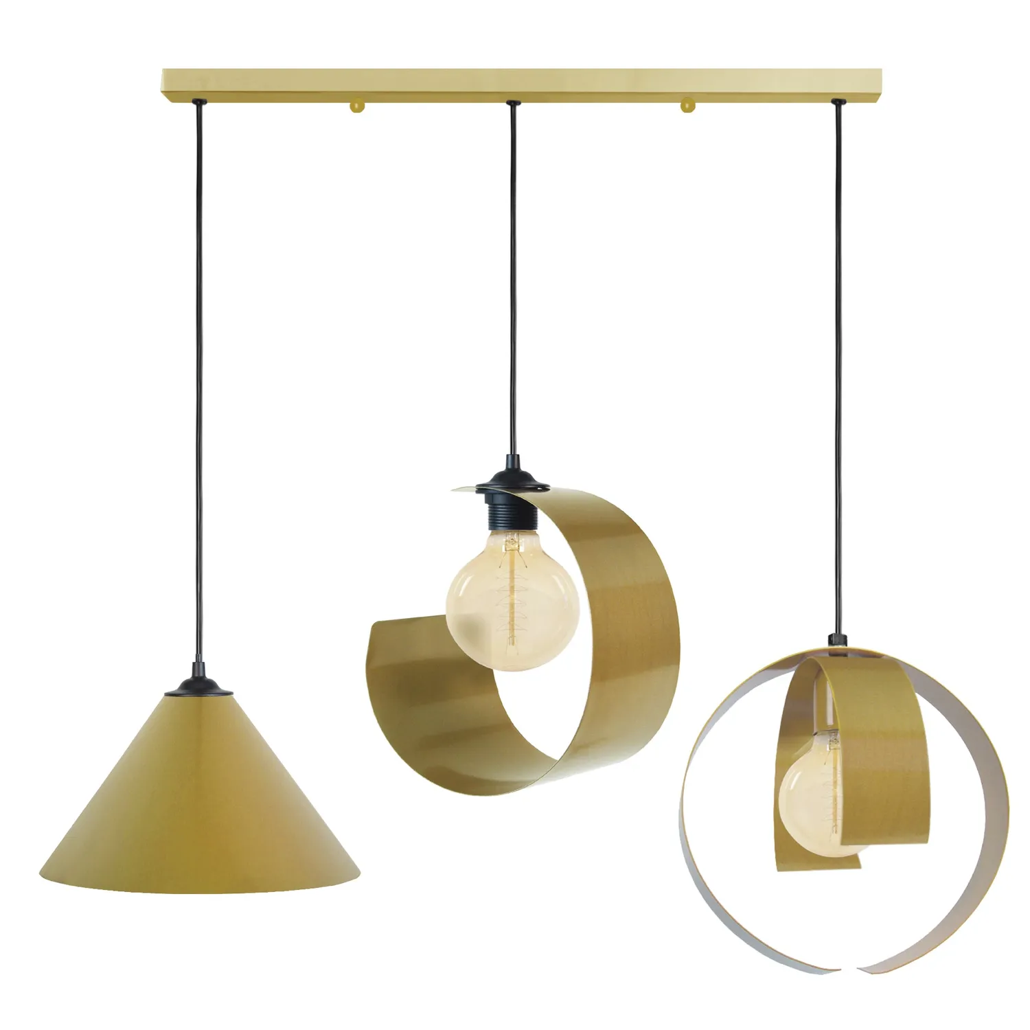 Tosel KONE LUNE TOUVOIS lampadario barra 90 cm nero