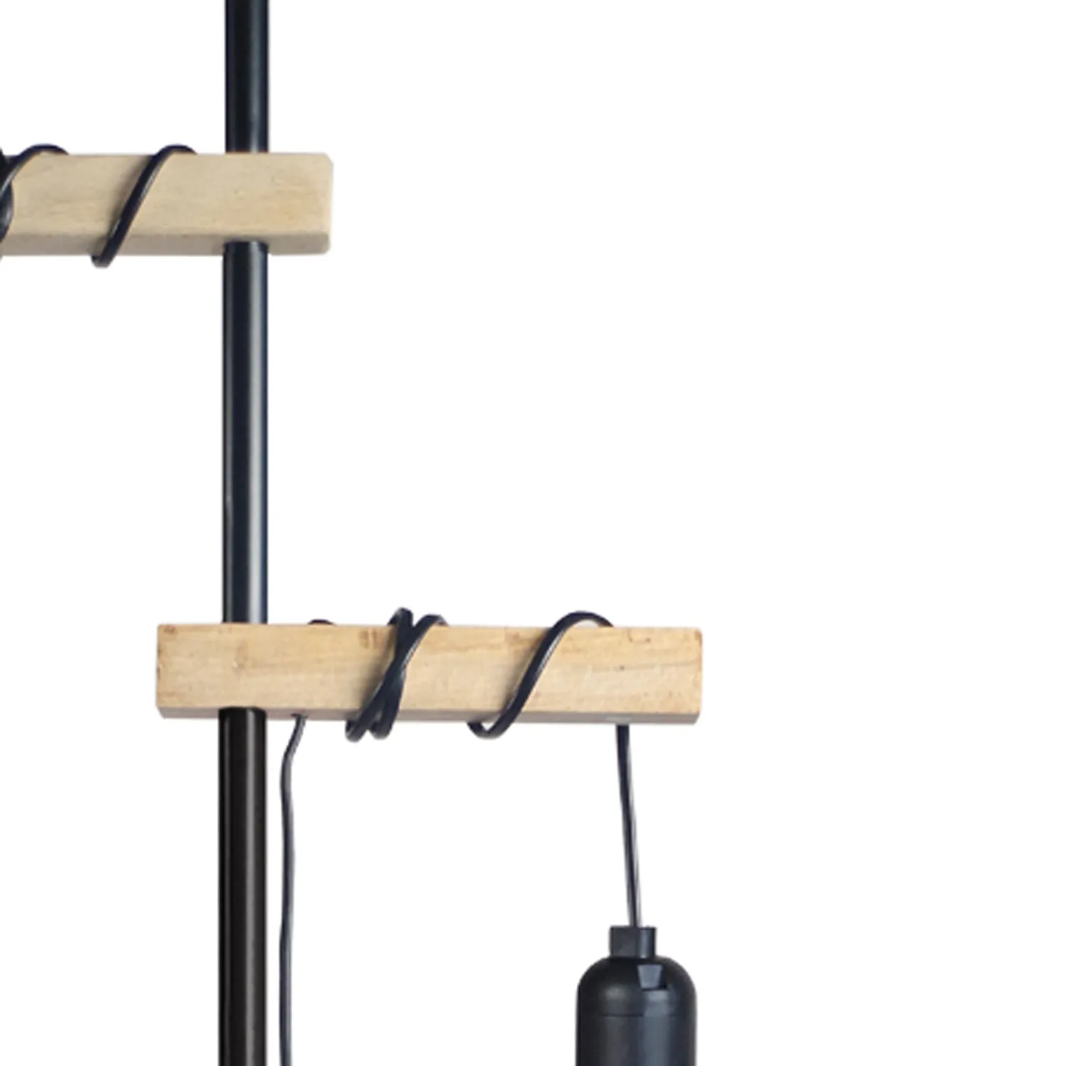 Tosel Brooklyn piantana legno nero 32x165cm doppia E27