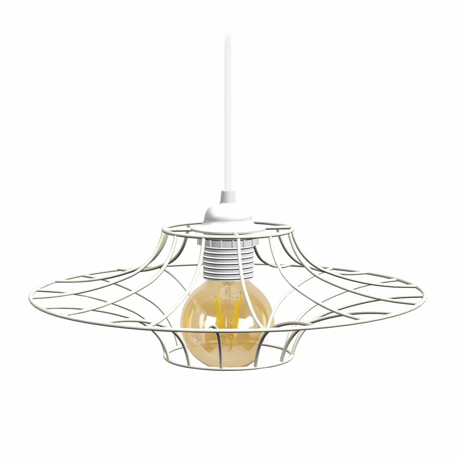 Tosel Ufo Sospensione Metallo Bianca 30x100 cm E27