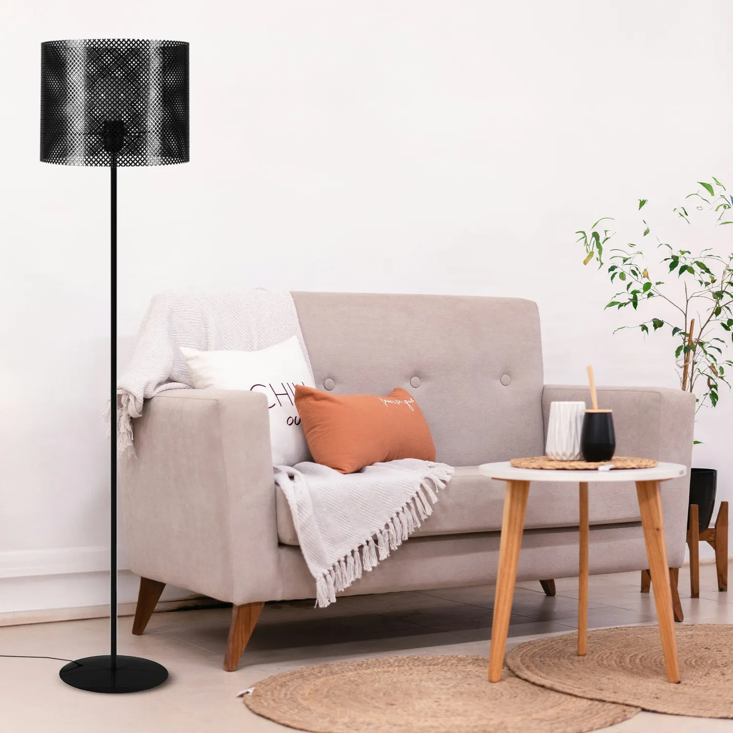Tosel Cylindre Lacy piantana colonna metallo 30x170 cm