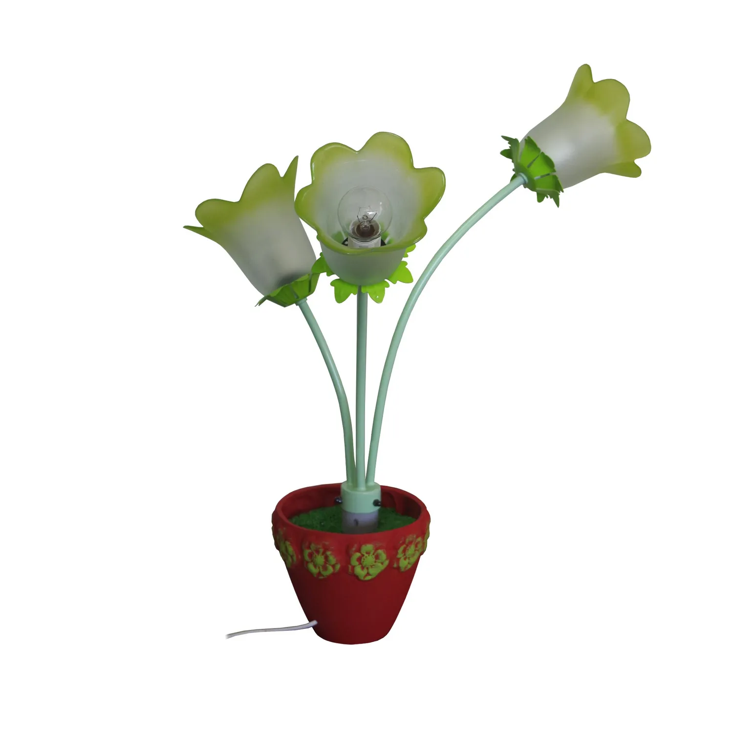 Tosel Fiore lampada da tavolo ceramica vetro rossa 40x60 cm