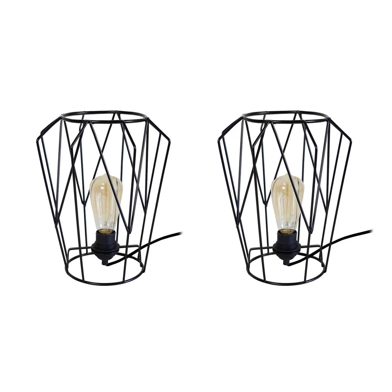 Tosel Olympia LT2 lampada da tavolo nera 25x29 cm metallo