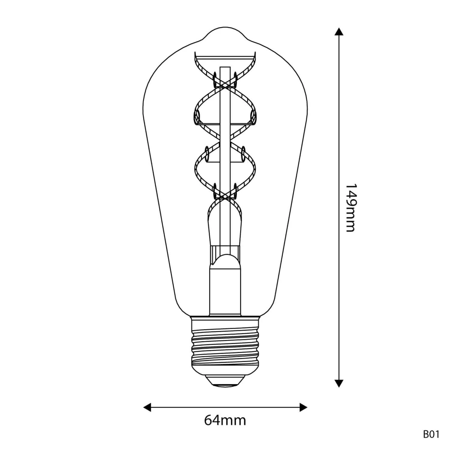 Bebulbs B01 lampadina LED ST64 E27 oro 5V dimmerabile