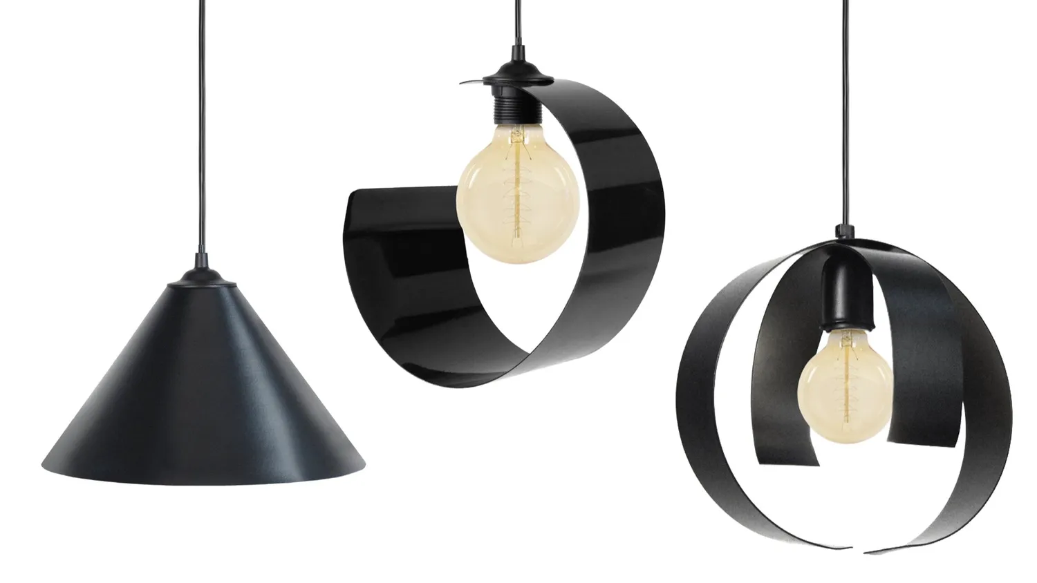 Tosel KONE LUNE TOUVOIS lampadario barra 90 cm nero