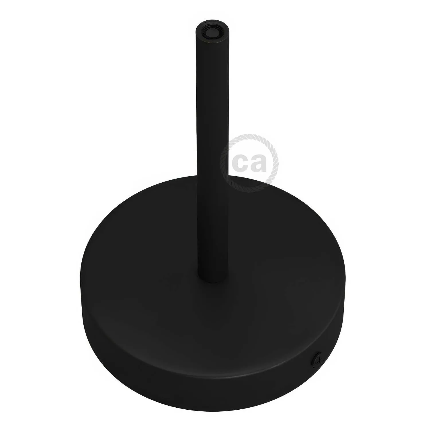 Creative Cables Rosone Soffitto Nero Metallo con Tubo 15cm